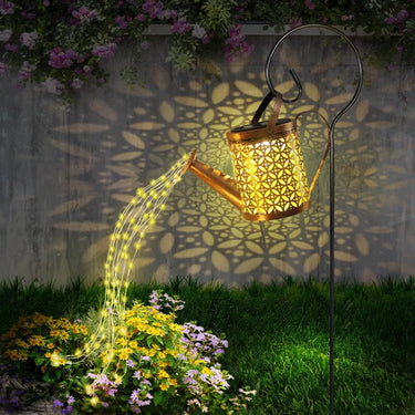 Outdoor 1pc Solar Watering Can Lantern Lights Garden Decor